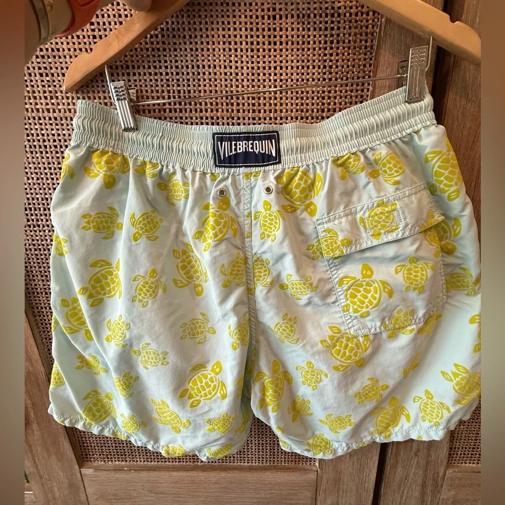 Vilebrequin Flocked Turtle Swim Trunk